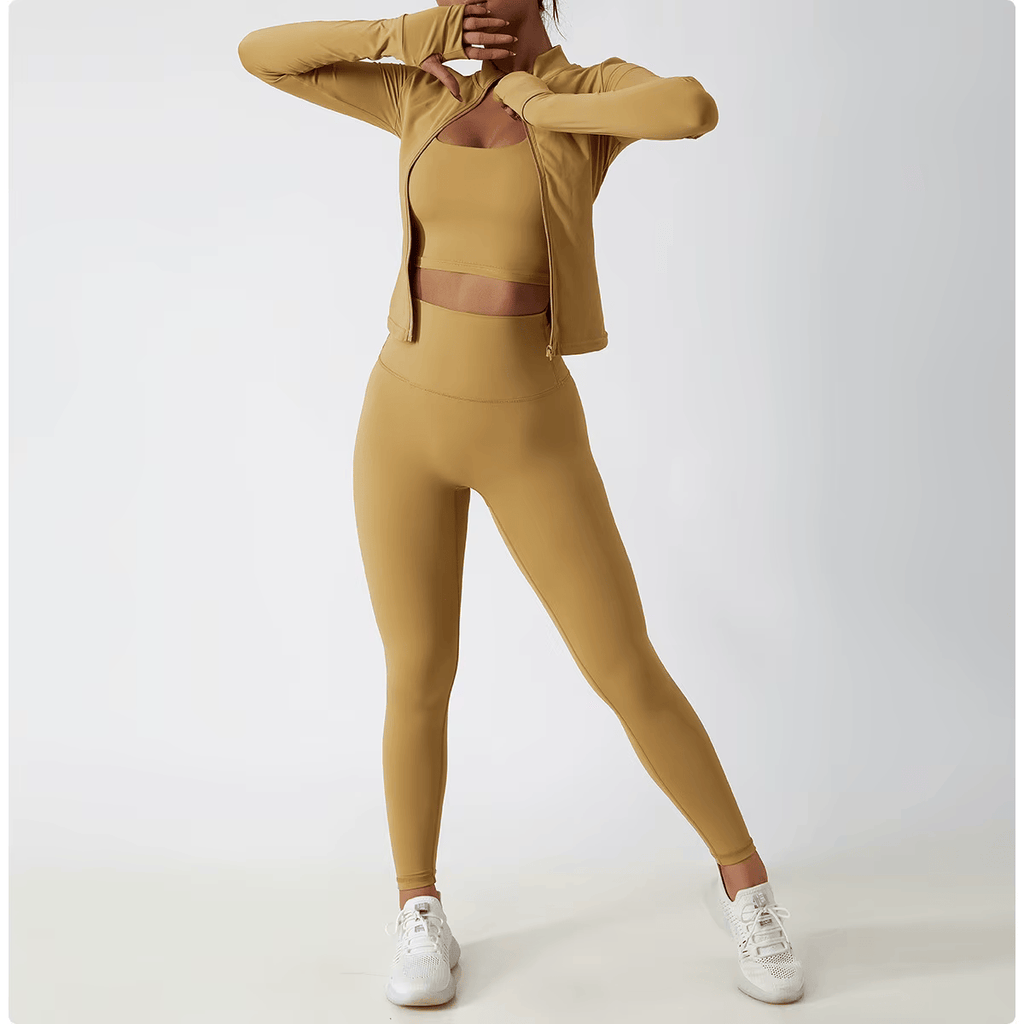 Yoga Long Sleeve Sports Jacket Women'S Zip Fitness Yoga Shirt Slim Fit Gym Top Activewear Running Coats Workout Cycling Clothes